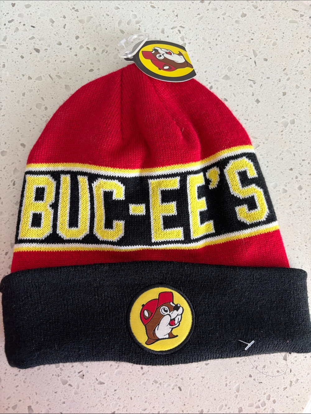 Buc-ee's Red & Black Logo Beanie Hat